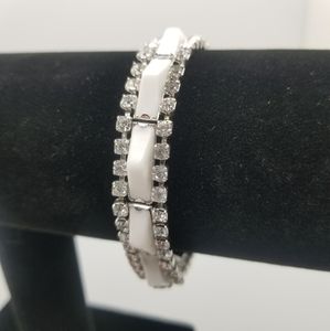 Kramer Vintage White clear Rhinestones Bracelet
